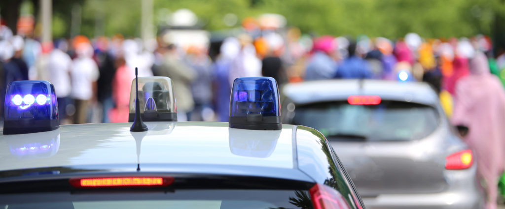 Police patrol car and a police car